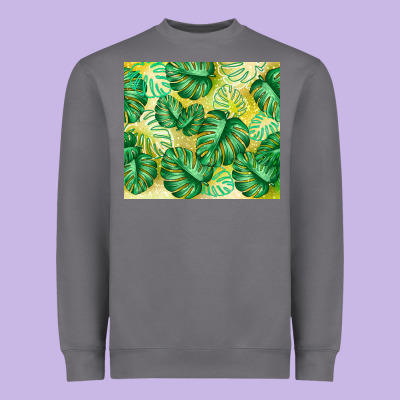 Monstera Leaf Heavyweight Sweatshirt Designed By Tumblerdesignbyshophia