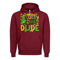 Burgundy St. Patrick's Lucky little dude Zipper Hoodie - OliviaCreatesArt
