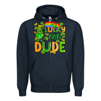 Navy St. Patrick's Lucky little dude Zipper Hoodie - OliviaCreatesArt