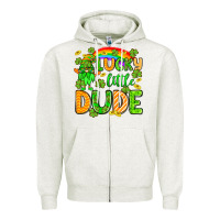 Oatmeal Heather St. Patrick's Lucky little dude Zipper Hoodie - OliviaCreatesArt