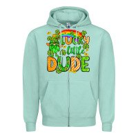 Seafoam St. Patrick's Lucky little dude Zipper Hoodie - OliviaCreatesArt