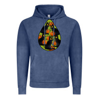 Vintage Denim Black Cat Halloween Teardrop Vintage Hoodie - LillyAllenDesigns
