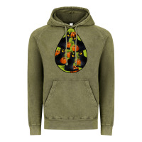 Vintage Olive Black Cat Halloween Teardrop Vintage Hoodie - LillyAllenDesigns