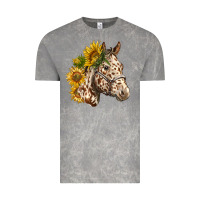 Cloud Rock appaloosa horse with sunflowers Vintage Tee - LillyAllenDesigns