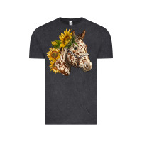 Vintage Black appaloosa horse with sunflowers Vintage Tee - LillyAllenDesigns