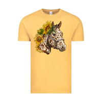 Vintage Mustard appaloosa horse with sunflowers Vintage Tee - LillyAllenDesigns