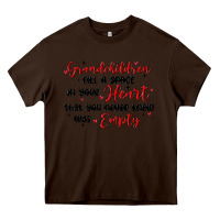 Chocolate Brown grandchildren fill a space in your heart Heavy Core Tee - MaliasSmallBusiness