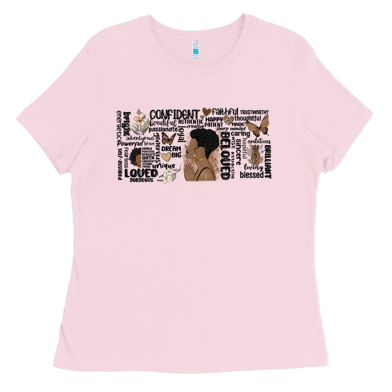 Black Woman Confident Ladies Tee by MaliasSmallBusiness | Teevron