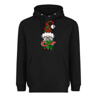 Black Christmas Gnome With Candy Heavyweight Hoodie - BundleAndBundleShop