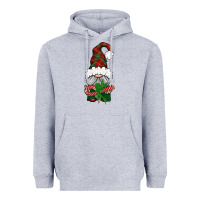 Heather Grey Christmas Gnome With Candy Heavyweight Hoodie - BundleAndBundleShop