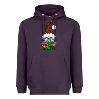 Plum Christmas Gnome With Candy Heavyweight Hoodie - BundleAndBundleShop