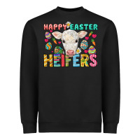 Black Happy Easter Heifers Easter Day Heavyweight Sweatshirt - HowdyJamesFarm