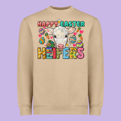 Happy Easter Heifers Easter Day Heavyweight Sweatshirt Designed By Howdyjamesfarm