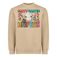 Mushroom Happy Easter Heifers Easter Day Heavyweight Sweatshirt - HowdyJamesFarm