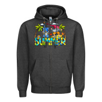 Charcoal Heather Summer Gnomes Zipper Hoodie - CowCowDesign
