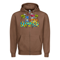 Chestnut Summer Gnomes Zipper Hoodie - CowCowDesign