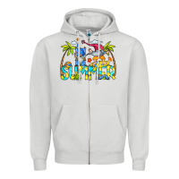 Dove Grey Summer Gnomes Zipper Hoodie - CowCowDesign