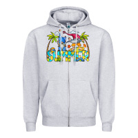 Heather Grey Summer Gnomes Zipper Hoodie - CowCowDesign