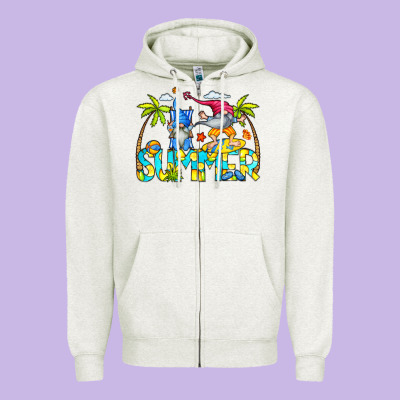 Summer Gnomes Zipper Hoodie Designed By Cowcowdesign