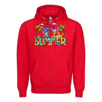 Red Summer Gnomes Zipper Hoodie - CowCowDesign