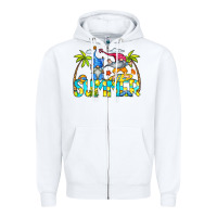 White Summer Gnomes Zipper Hoodie - CowCowDesign