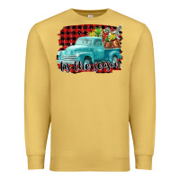 Antique Gold Tis The Season Christmas Truck Premium Sweatshirt - FaDigitalArtStudio