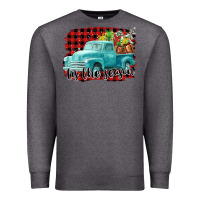 Charcoal Heather Tis The Season Christmas Truck Premium Sweatshirt - FaDigitalArtStudio