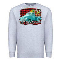 Heather Grey Tis The Season Christmas Truck Premium Sweatshirt - FaDigitalArtStudio