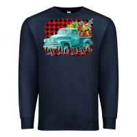 Navy Tis The Season Christmas Truck Premium Sweatshirt - FaDigitalArtStudio