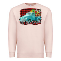 Pale Pink Tis The Season Christmas Truck Premium Sweatshirt - FaDigitalArtStudio