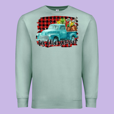 Tis The Season Christmas Truck Premium Sweatshirt Designed By Fadigitalartstudio