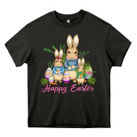 Asphalt easter bunny family wıth carrots and eggs Heavy Core Tee - AdoDesignShop
