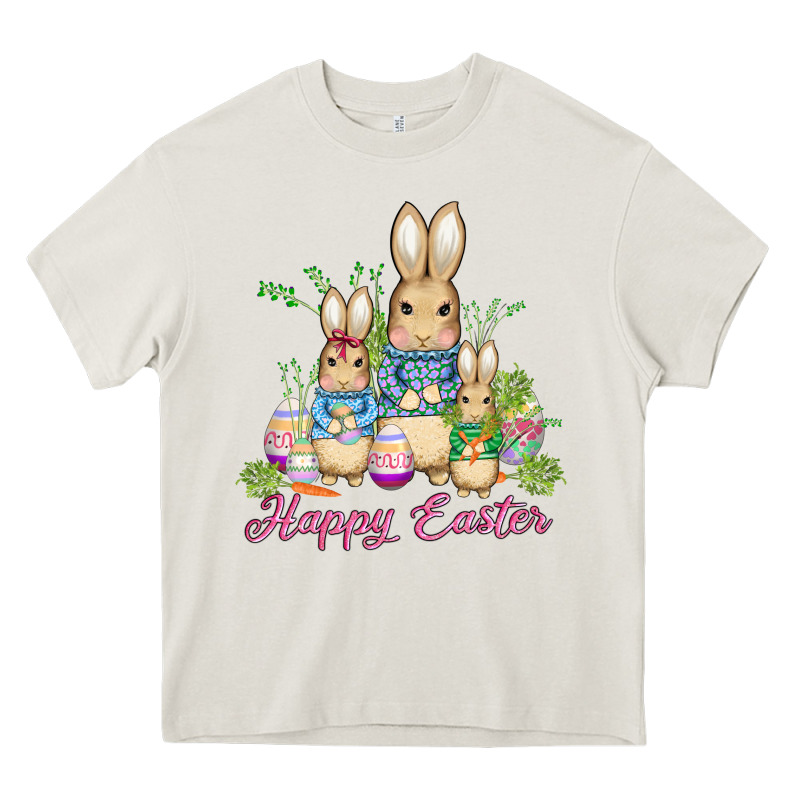 Easter Bunny Family Wıth Carrots And Eggs Heavy Core Tee by AdoDesignShop | Teevron