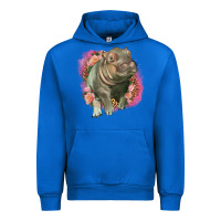 Cobalt leopard baby hippo Urban Hoodie - LillyAllenDesigns