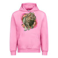 Fuchsia Pink leopard baby hippo Urban Hoodie - LillyAllenDesigns