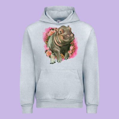 Leopard Baby Hippo Urban Hoodie Designed By Lillyallendesigns