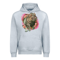 Heather Grey leopard baby hippo Urban Hoodie - LillyAllenDesigns