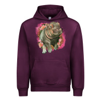 Mauve Wine leopard baby hippo Urban Hoodie - LillyAllenDesigns