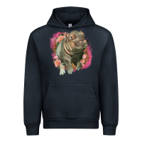 Navy leopard baby hippo Urban Hoodie - LillyAllenDesigns