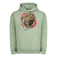 Pigment Oil Green leopard baby hippo Urban Hoodie - LillyAllenDesigns