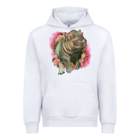White leopard baby hippo Urban Hoodie - LillyAllenDesigns