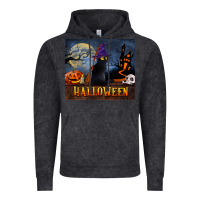 Vintage Black Black Cat Halloween Vintage Hoodie - LillyAllenDesigns