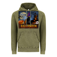 Vintage Olive Black Cat Halloween Vintage Hoodie - LillyAllenDesigns