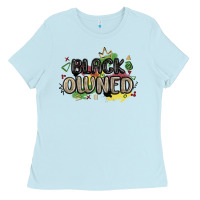 Baby Blue black owned Ladies Tee - MaliasSmallBusiness