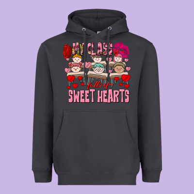Valentine's Day My Class Is Full Of Sweet Hearts Heavyweight Hoodie Designed By Fadigitalartstudio