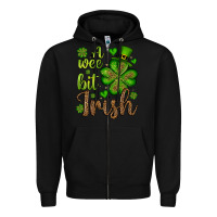 Black St. Patrick's A wee bit irish Zipper Hoodie - OliviaCreatesArt