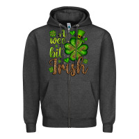 Charcoal Heather St. Patrick's A wee bit irish Zipper Hoodie - OliviaCreatesArt