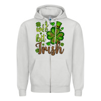 Dove Grey St. Patrick's A wee bit irish Zipper Hoodie - OliviaCreatesArt