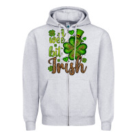 Heather Grey St. Patrick's A wee bit irish Zipper Hoodie - OliviaCreatesArt