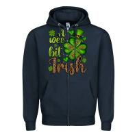 Navy St. Patrick's A wee bit irish Zipper Hoodie - OliviaCreatesArt
